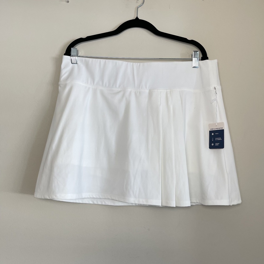 NWT Tommy Bahama Actove White Pleated Tennis Golf Skort Women's XL